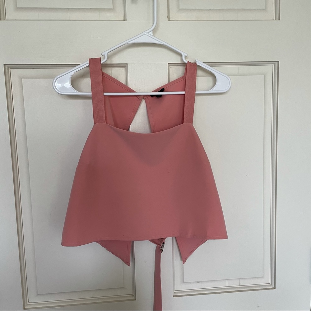 NBD Pink Crop Tank Open Back/Strap Detail Size XS